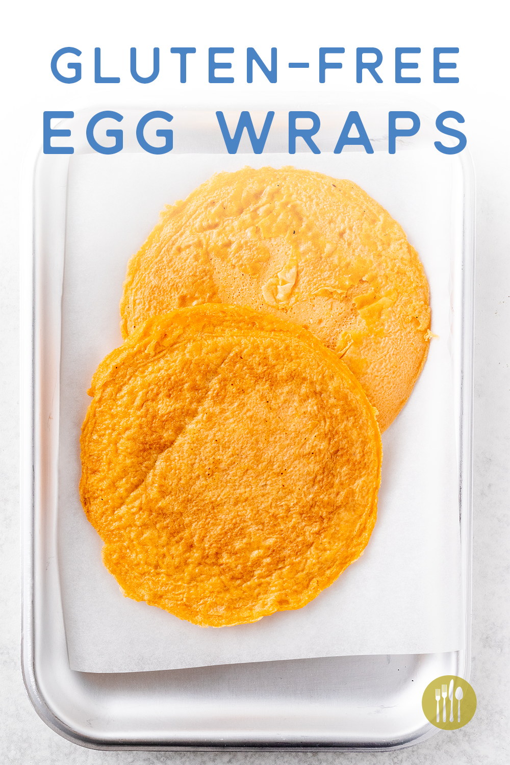 Overhead shot of gluten-free egg wraps