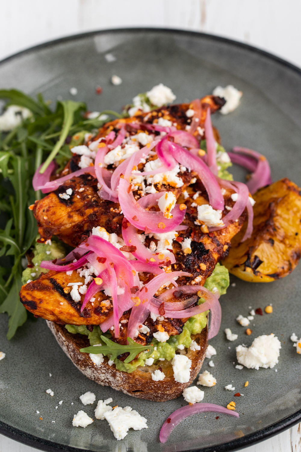 Grilled Harissa Chicken Avocado Toast - Eat Like An Adult